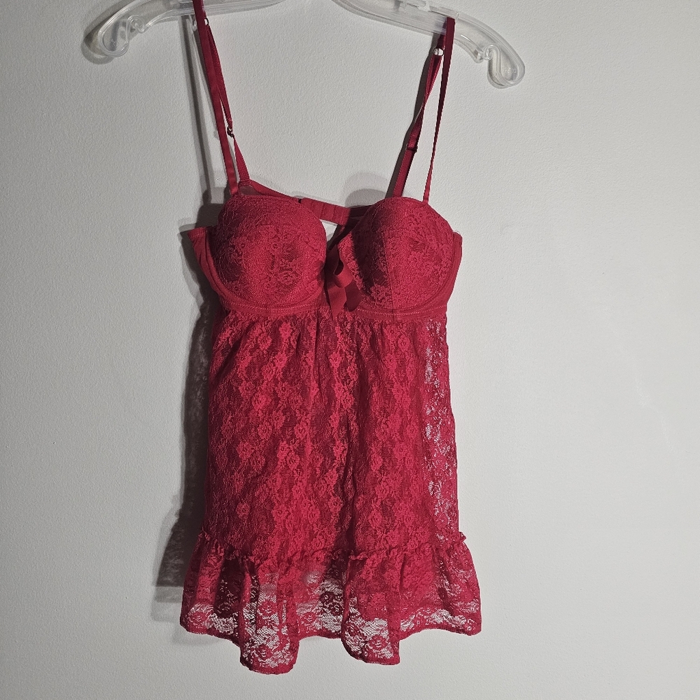 La SENZA Vibrant Pink Lace Lingerie Size M
